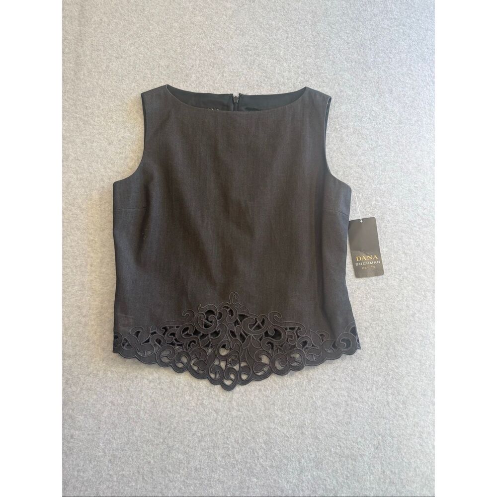 NWT Dana Buchman embroidered eyelet tank top s